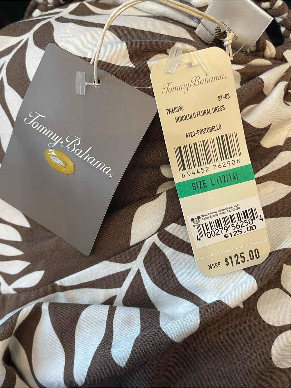 Tommy Bahama Brown and White Leaf-Print dress - Picture 10 of 11